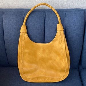 One shoulder hobo purse yellow